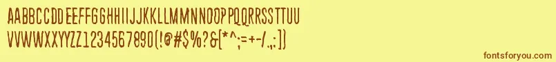 EndlessHeartache Font – Brown Fonts on Yellow Background