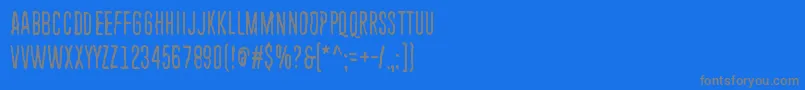 フォントEndlessHeartache – 青い背景に灰色の文字