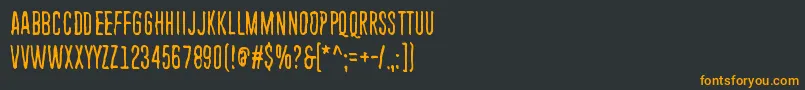 フォントEndlessHeartache – 黒い背景にオレンジの文字