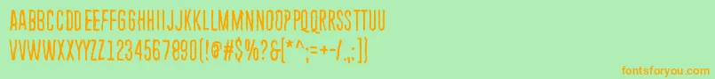 EndlessHeartache Font – Orange Fonts on Green Background
