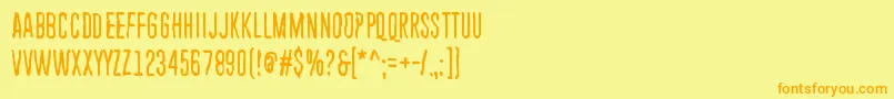 EndlessHeartache-Schriftart – Orangefarbene Schriften auf gelbem Hintergrund