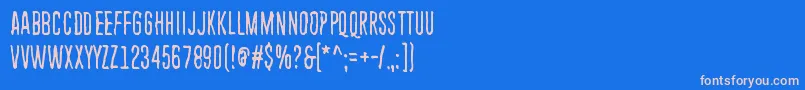 EndlessHeartache-Schriftart – Rosa Schriften auf blauem Hintergrund