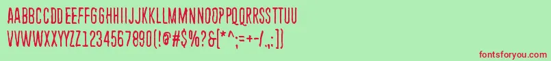 EndlessHeartache Font – Red Fonts on Green Background