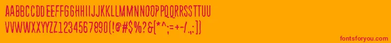 EndlessHeartache-fontti – punaiset fontit oranssilla taustalla