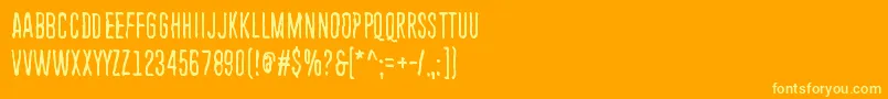 フォントEndlessHeartache – オレンジの背景に黄色の文字