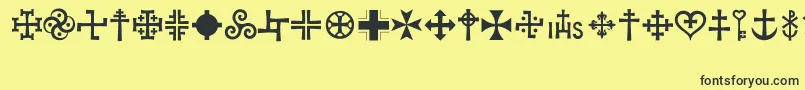 Fonte Crux – fontes pretas em um fundo amarelo