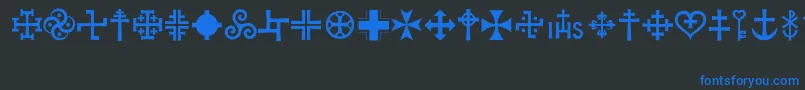 Crux Font – Blue Fonts on Black Background