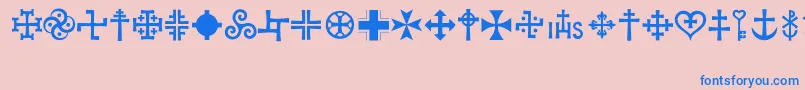 Crux Font – Blue Fonts on Pink Background