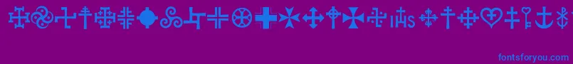 Crux Font – Blue Fonts on Purple Background