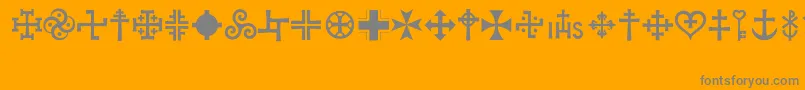 Crux Font – Gray Fonts on Orange Background