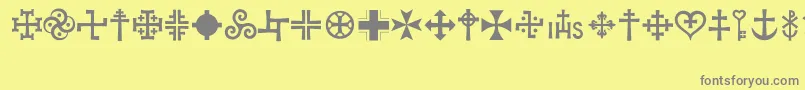 Crux Font – Gray Fonts on Yellow Background
