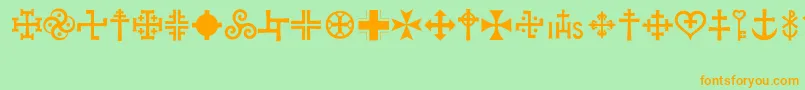 Crux Font – Orange Fonts on Green Background