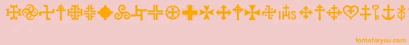 Crux Font – Orange Fonts on Pink Background