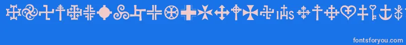 Crux Font – Pink Fonts on Blue Background