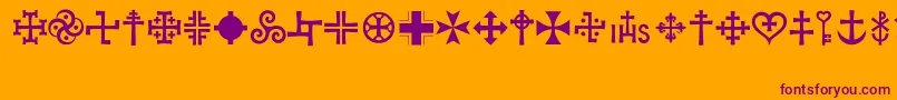Crux Font – Purple Fonts on Orange Background