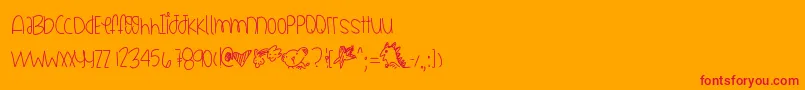 Collectionofjays Font – Red Fonts on Orange Background