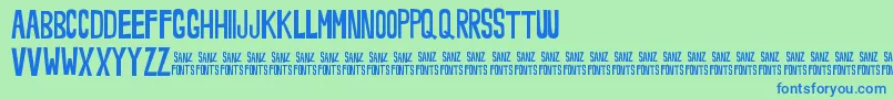 Noveey Font – Blue Fonts on Green Background