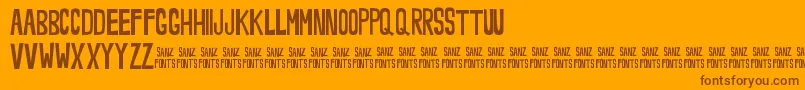 Noveey-Schriftart – Braune Schriften auf orangefarbenem Hintergrund