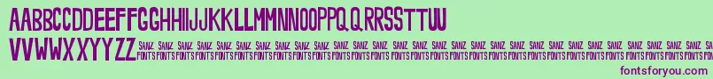 Noveey-Schriftart – Violette Schriften auf grünem Hintergrund