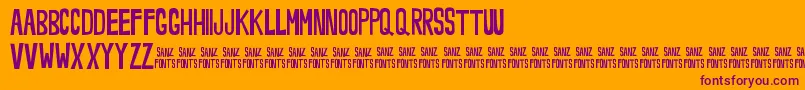 Noveey Font – Purple Fonts on Orange Background