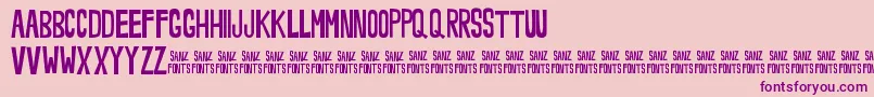 Fonte Noveey – fontes roxas em um fundo rosa