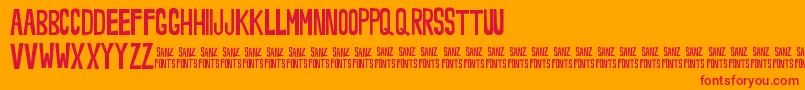Noveey Font – Red Fonts on Orange Background