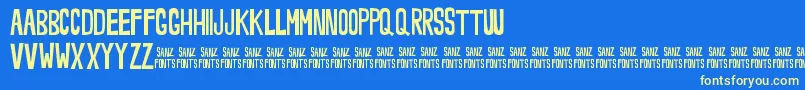 Noveey Font – Yellow Fonts on Blue Background