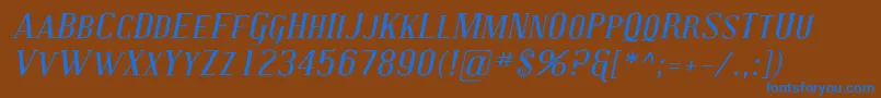 CovingtonScExpItalic Font – Blue Fonts on Brown Background