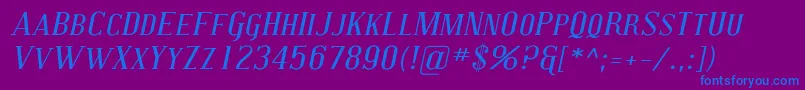 CovingtonScExpItalic Font – Blue Fonts on Purple Background