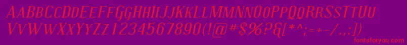 CovingtonScExpItalic Font – Red Fonts on Purple Background