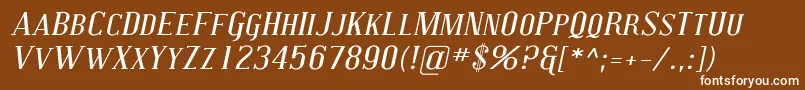 CovingtonScExpItalic Font – White Fonts on Brown Background