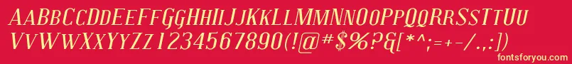 CovingtonScExpItalic Font – Yellow Fonts on Red Background