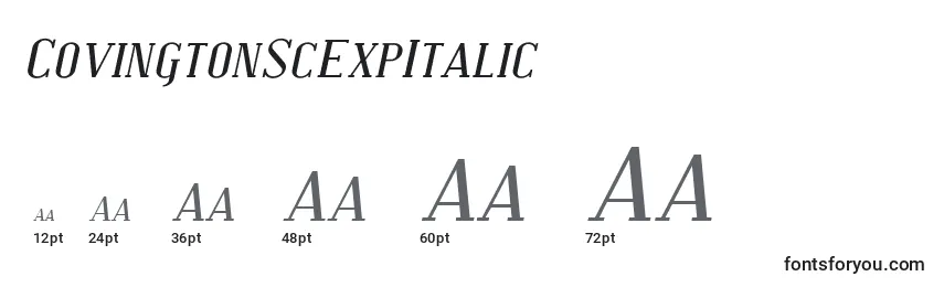 Размеры шрифта CovingtonScExpItalic
