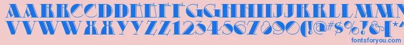 フォントProspectDeco – ピンクの背景に青い文字