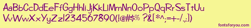 DiegoRegular Font – Purple Fonts on Yellow Background