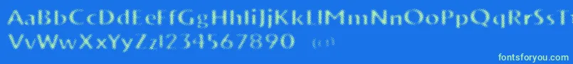 VtksTrunkset Font – Green Fonts on Blue Background