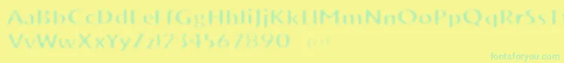 VtksTrunkset Font – Green Fonts on Yellow Background