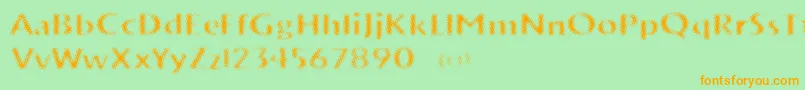 VtksTrunkset Font – Orange Fonts on Green Background