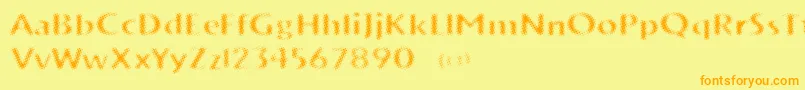 VtksTrunkset Font – Orange Fonts on Yellow Background