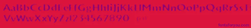 VtksTrunkset-Schriftart – Violette Schriften auf rotem Hintergrund