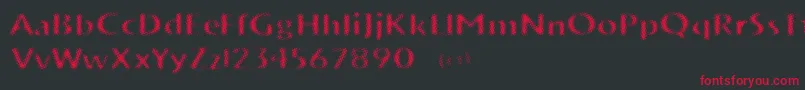 VtksTrunkset Font – Red Fonts on Black Background