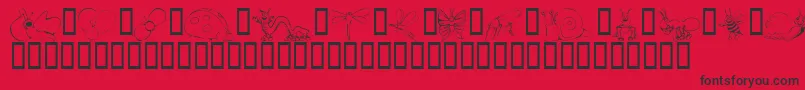 KrCuteAsABug Font – Black Fonts on Red Background