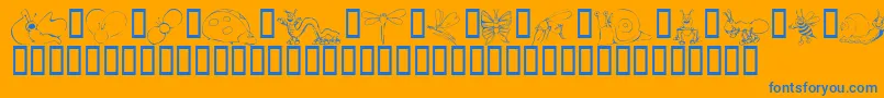 KrCuteAsABug Font – Blue Fonts on Orange Background