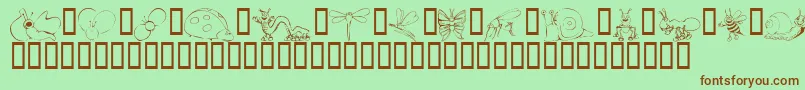 KrCuteAsABug Font – Brown Fonts on Green Background