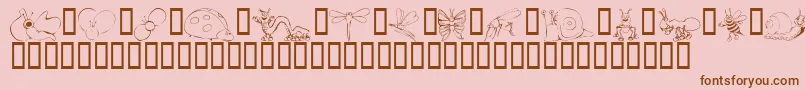 KrCuteAsABug Font – Brown Fonts on Pink Background