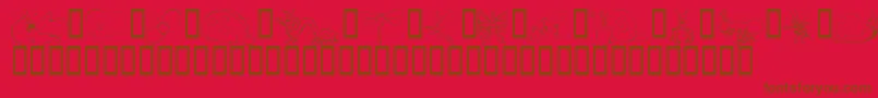 KrCuteAsABug-Schriftart – Braune Schriften auf rotem Hintergrund