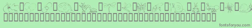 KrCuteAsABug Font – Gray Fonts on Green Background