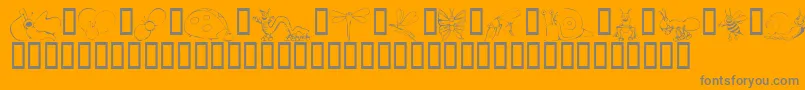 KrCuteAsABug Font – Gray Fonts on Orange Background