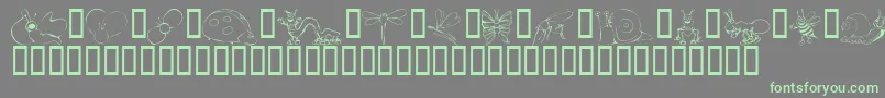 KrCuteAsABug Font – Green Fonts on Gray Background