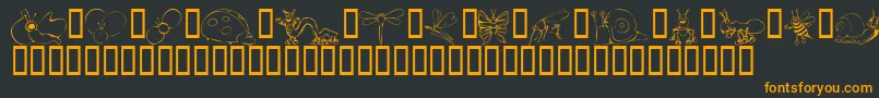 KrCuteAsABug Font – Orange Fonts on Black Background